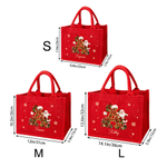 Personalised Snowflake Santa Claus Initial Large Capacity Linen Tote Bag with Name Christmas Party Holiday Gift for Family Friends Kids 9