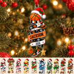 Décoration de Noël personnalisée en acrylique en forme de ballon de sport, avec prénom et année – Cadeau de Noël pour les sportifs, les fans de sport et les passionnés 7