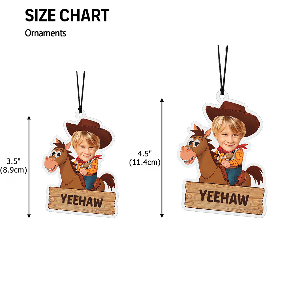 Personalized Cartoon Cowboy Photo Car Vent Clip Sun Visor Clip Rearview Mirror Ornament with Text Car Accessories Birthday Gift for Drivers Parents 10