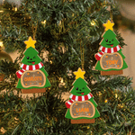 Personalized Cute Christmas Tree LED Light Wooden Christmas Ornament with Name and Text Christmas Gift for Family Kids 7