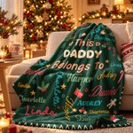 Gepersonaliseerde kerst-woordwolk: warme plaid met titel en namen van gezinsleden – woondecoratie en kerstcadeau voor familie en vrienden 5