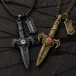 Personalised Gothic Dagger Sword Necklace with Birthstone and Text Exquisite Jewellery Christmas Birthday Gift for Him 2