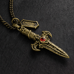Personalised Gothic Dagger Sword Necklace with Birthstone and Text Exquisite Jewellery Christmas Birthday Gift for Him 4