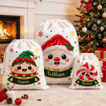 Sacchetto regalo personalizzato con effetto 3D, decorato con un disegno natalizio in stile cartone animato raffigurante un raviolo, con nome e anno: regalo perfetto per la festa di Natale per bambini, familiari e amici 6