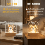 Personalisiertes Haustierfoto Nachtlicht mit Aquarell-Blumen | mit Namen & Text | LED-Acryllampe mit Holzsockel | Erinnerungsgeschenk für Tierbesitzer 8