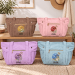 Personalised Crocheted Birthflower Corduroy Handbag with Name Birthday Christmas Gift for Crochet Lovers 4