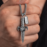 Personalised Gothic Dagger Sword Necklace with Birthstone and Text Exquisite Jewellery Christmas Birthday Gift for Him 5