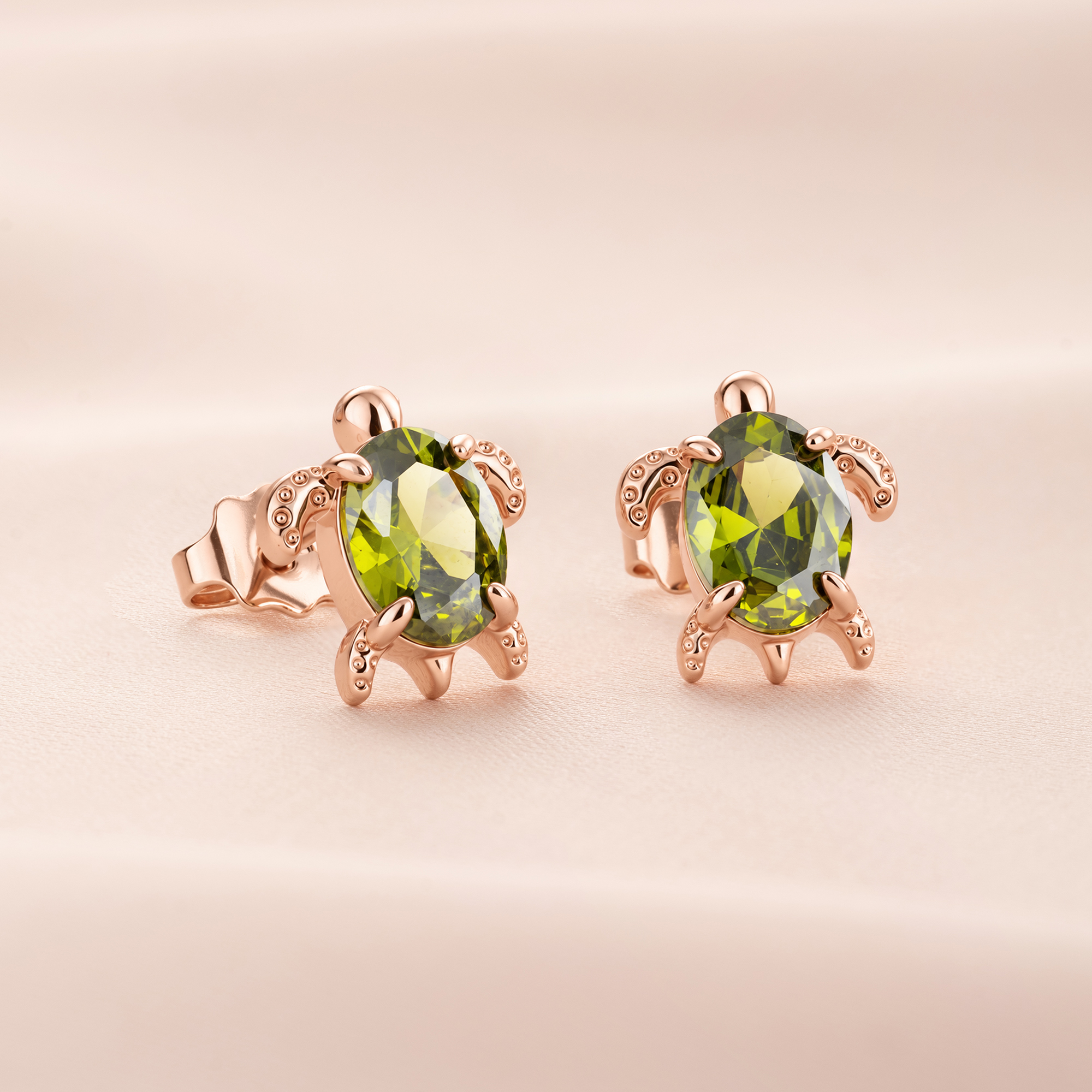 Personalized Sea Turtle Birthstone Sterling Silver Earrings Dainty Jewelry Daily Use Birthday Gift for Woman Friend