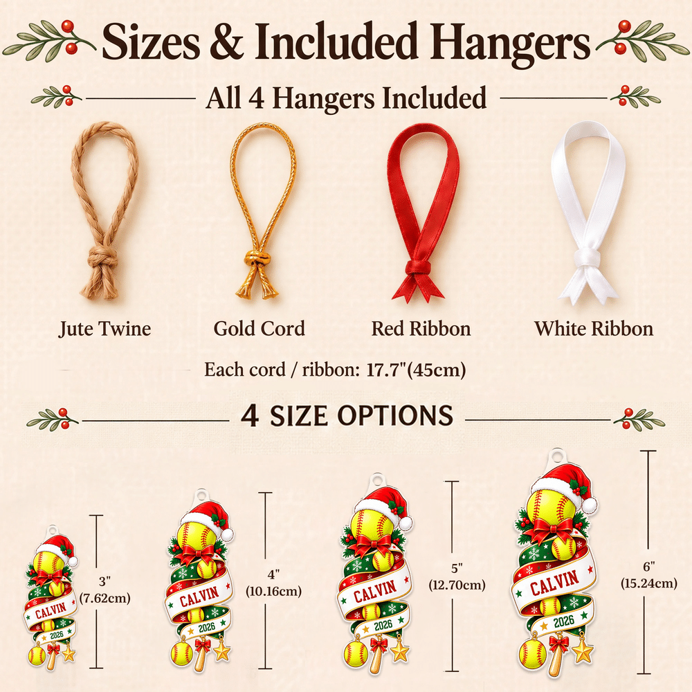 Décoration de Noël personnalisée en acrylique en forme de ballon de sport, avec prénom et année – Cadeau de Noël pour les sportifs, les fans de sport et les passionnés 8