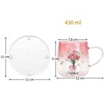 Personalisierter Trinkglasbecher mit 3D-Glasherz | mit Geburtsblume & Namen | mit Schmetterling | Muttertags- & Geburtstagsgeschenk für Mama & Frauen 11