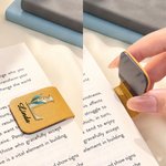 Personalized Pearl Effect Birth Flower Initial Magnetic PU Leather Bookmark Clip with Name Daily Use Birthday Gift for Bookworms Book Lovers 5