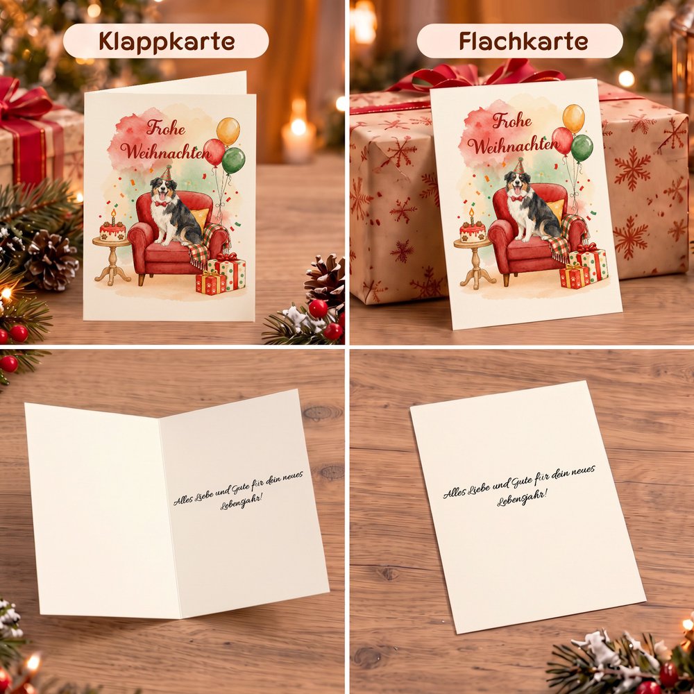 Personalisierte Grußkarte im Aquarell-Stil | mit Haustierfoto & Namen | Klapp- oder Flachkarte wählbar | Geburtstag Geschenk für Tierliebhaber 6