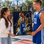 Personalised Oil Painting Style Basketball Player Photo Canvas Prints with Name and Number Home Wall Decor Birthday Gift for Basketball Lovers Players 4