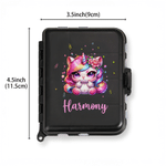 Personalized Funny Middle Finger Rainbow Fantasy Unicorn Birth Flower Hair Clip Storage Box with Name Birthday Christmas Gift for Teen Girls Friends 7