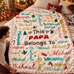 Gepersonaliseerde kerst-woordwolk: warme plaid met titel en namen van gezinsleden – woondecoratie en kerstcadeau voor familie en vrienden 6