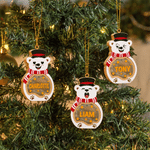 Personalized Cute Polar Bear LED Light Wooden Christmas Ornament with Name and Text Christmas Gift for Family Kids 8