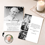 Personalized Celebration of Life Funeral Photos Invitation with Name and Text Minimalist Memorial Service Gift for Family Friends 1