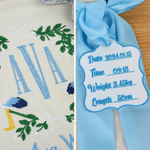 Personalised Embroidery Rustic Style Flowers Banner Decoration with Text  Tag Baby Bedside Decoration Hospital Gift for Newborn 5