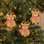 Personalized Cute Reindeer LED Light Wooden Christmas Ornament with Name and Text Christmas Gift for Family Kids 8