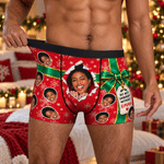 Ropa interior masculina personalizada con foto y motivo navideño, con nombre; regalo de Navidad, aniversario o cumpleaños para el marido o el novio 3