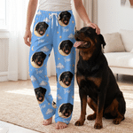 Personalized Multicolor Cloud Star Pet Photo Soft Pajama Pants with Name Daily Wear Birthday Christmas Gift for Family Pet Lovers Owners 2