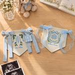 Personalised Embroidery Rustic Style Flowers Banner Decoration with Text  Tag Baby Bedside Decoration Hospital Gift for Newborn 3