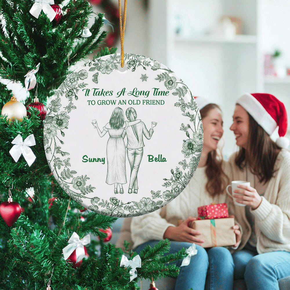 Personalized Best Friend Friendship Ceramic Ornament with Name Tree Decor Christmas Gift for Best Friend Sister 4