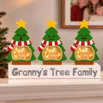 Personalized Cute Christmas Tree LED Light Wooden Christmas Ornament with Name and Text Christmas Gift for Family Kids 2
