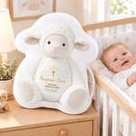 Almohadilla calentadora de manos personalizada con motivos de animalitos para bautizo, con nombre y fecha. Decoración para el hogar. Regalo de cumpleaños o bautizo para bebés. 2