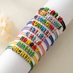 Personalized Macaron Bubble Letter Sterling Silver Adjustable Rope Bracelet with Name Birthday Christmas Gift for Friends Family 6