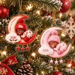 Personalized Baby’s First Christmas Moon Ornament with Name and Year Tree Decor Christmas Gift for Parent Baby 3