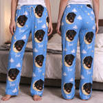 Personalized Multicolor Cloud Star Pet Photo Soft Pajama Pants with Name Daily Wear Birthday Christmas Gift for Family Pet Lovers Owners 6
