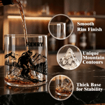 Personalized Skiing Silhouette Cut-Out Mountain Whisky Glass Box Set with Name Bar Party Accessory Birthday Christmas Gift for Man Whiskey Lover 7