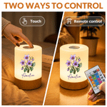 Personalized Birth Flower Rechargeable Dimmable Touch Control LED Night Light with Name Bedroom Decor Birthday Gift for Mom Wife Woman 7
