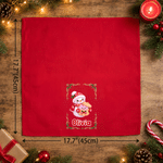 Personalised Christmas Santa Claus Snowman Pattern 100% Cotton Napkin with Name Christmas Party Gift for Family Friends 7