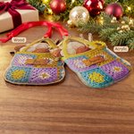 Personalised 3D-Effect Artwork Crochet Bag Wooden Acrylic Ornament with Name Home Decor Christmas Birthday Gift for Knitters Crochet Lovers 3