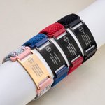 Bracciale medico personalizzato, con targhetta per testo, cinturino regolabile e chiusura magnetica - Regalo salvavita per diabetici e allergici