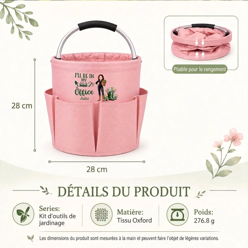Sac de jardinage pliable personnalisé avec personnage de dessin animé fleur de naissance et nom - Cadeau d'anniversaire pour les amoureux de jardinage 8