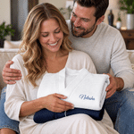 Personalized Embroidered Name Design Waffle Weave Bathrobe Honeymoon Anniversary Birthday Gift for Couple Bride Bridegroom 5