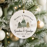 Personalised Promoted to Grandparent Christmas Theme Ceramic Ornament with Text and Box Pregnancy Announcement Christmas Gift for Grandparent Family 5