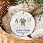 Personalised Promoted to Grandparent Christmas Theme Ceramic Ornament with Text and Box Pregnancy Announcement Christmas Gift for Grandparent Family 7