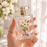 Personalized Birth Flower Refillable Perfume Bottle with Name Anniversary Birthday Wedding Gift for Woman Bride Bridesmaid 3