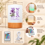Veilleuse rechargeable personnalisée avec effet diamant, représentant la fleur de naissance, à commande tactile, avec prénom – Décoration de chambre, cadeau d'anniversaire pour enfants et femmes 10