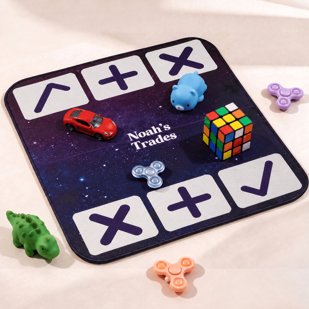 Personalised Gradient Galaxy Squishy Toy Fidget Trading Mat with Name Tabletop Game Accessory Christmas Birthday Gift for Kids Teenagers 4