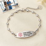 Personalized Medical Alert ID Bracelet with Engraved Medical Info Birthday Gift for Woman Diabetic Allergy Epilepsy Patient 1