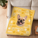 Personalized Paw Print Horseshoe Pet Photo Soft Throw Blanket with Name Home Decor Birthday Christmas Gift for Pet Lovers Owners Friends 6