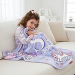 Personalised Rainbow Star Fantasy Unicorn Soft Throw Blanket with Name and Initial Home Decor Birthday Christmas Gift for Girls 2