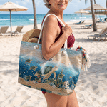 Personalised Cartoon Sea Turtle Pattern Quilted Effect Tote Bag with Title and 1-10 Names Travel Essential Birthday Gift for Woman Gran Family 3
