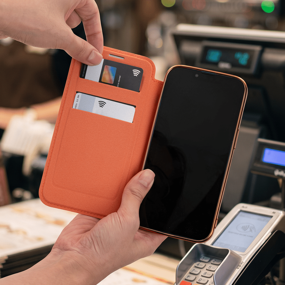 Gepersonaliseerd, minimalistisch, goudkleurig PU-leren telefoonhoesje met naam, magnetische ring en kaarthouder voor de iPhone – verjaardags- of kerstcadeau voor vrienden 7