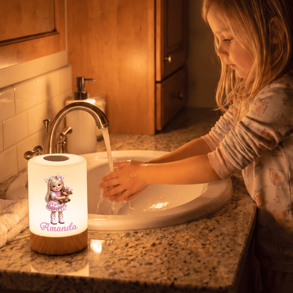 Personalized 3D-Effect Artwork Cartoon Cowboy Child Remote Control LED Night Light with Name Daily Use Birthday Christmas Gift for Kids Children Boys 4